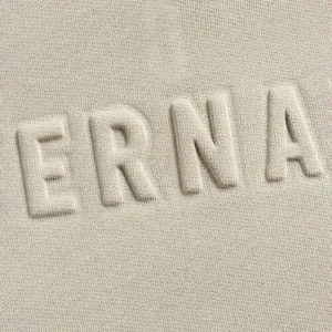 3d embossing on crème hoodie