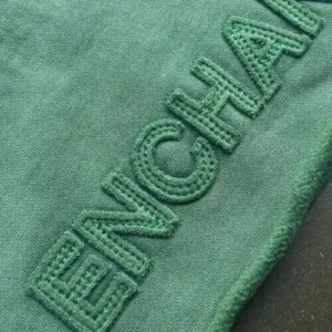 3d embossing on green hoodie