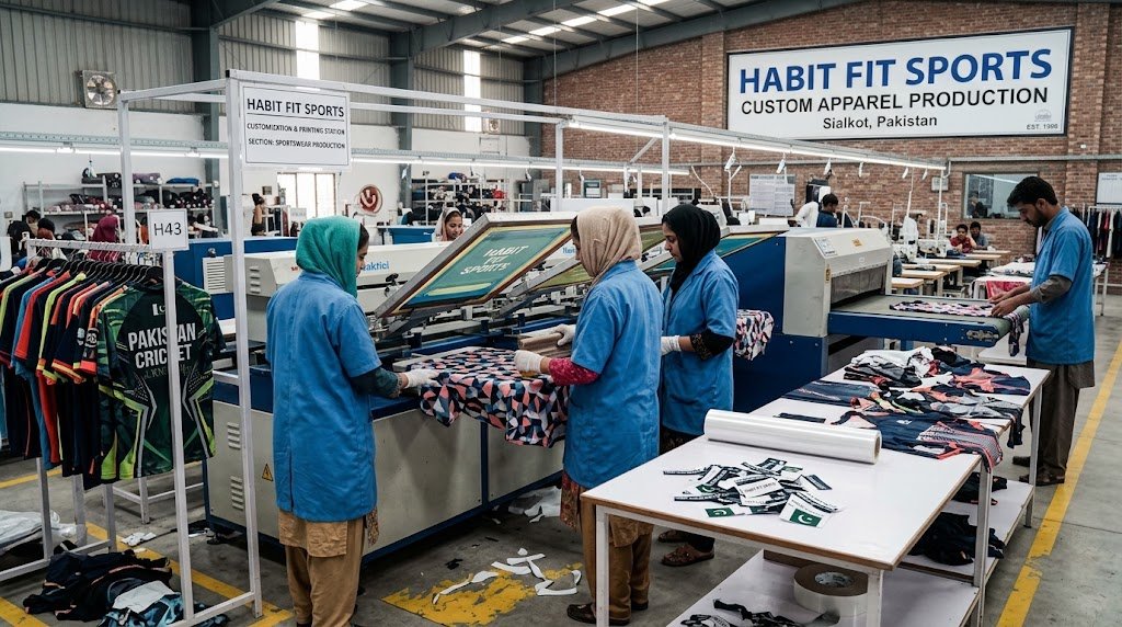 Printing and customization department at Zedline Apparel